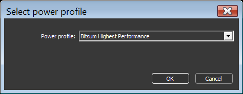 Select alternate power plan for Performance Mode