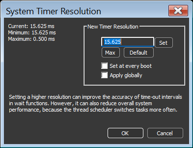 System Timer Resolution tool